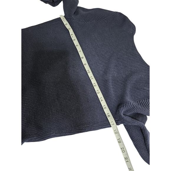 Lauren Ralph Lauren 100% Linen Peplum Cardigan Sweater Ruffle Blue Women’s Sz L - Picture 8 of 10